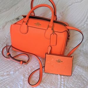 NWT Coach Mini orange Satchel Handbag Crossbody